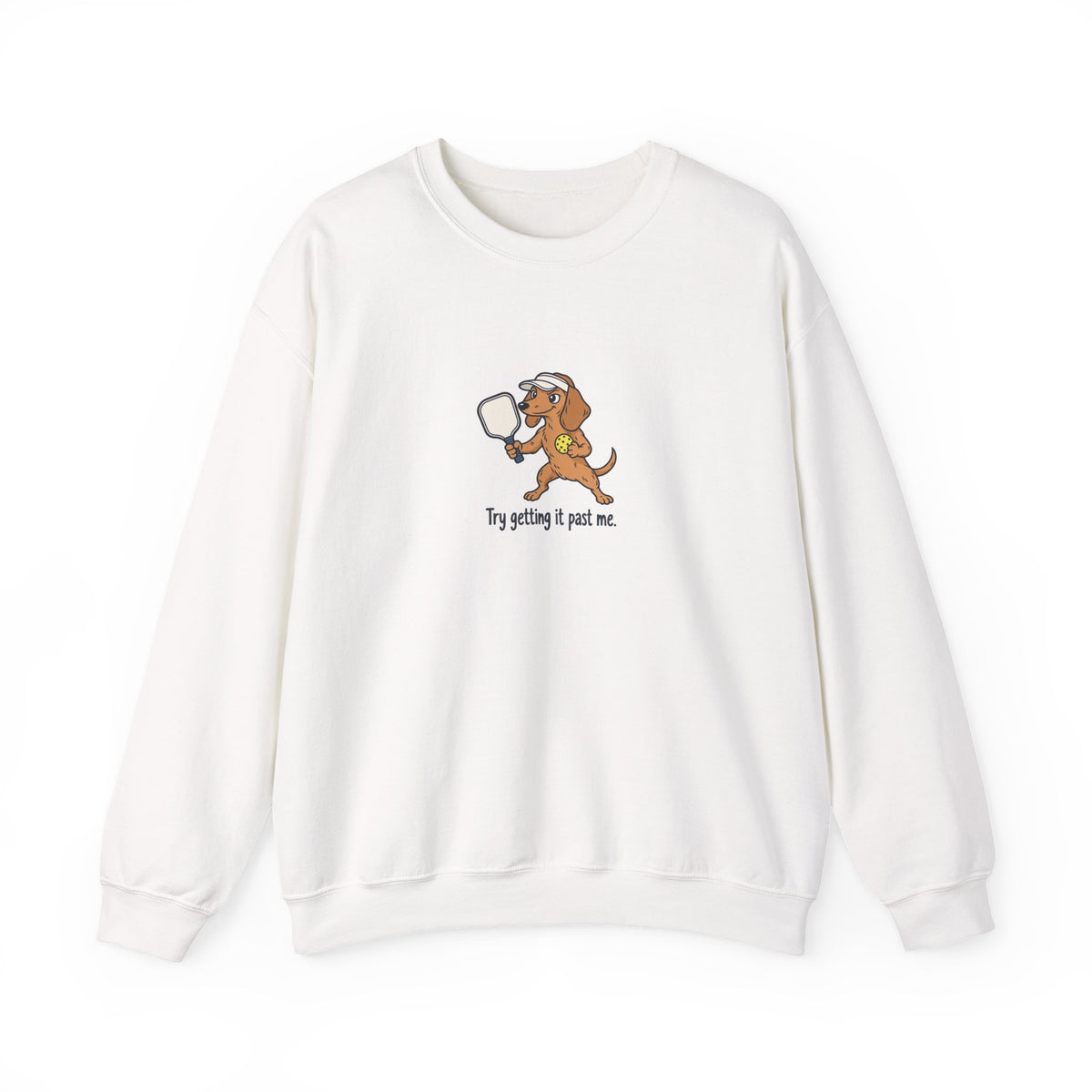 Dachshund pickleball crewneck sweatshirt in White