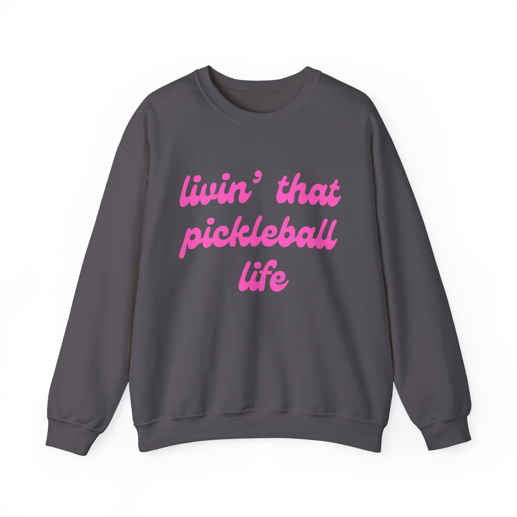 Heavy Blend Crewneck Sweatshirt | Livin' That Pickleball Life | Pink Wednesdays Collection