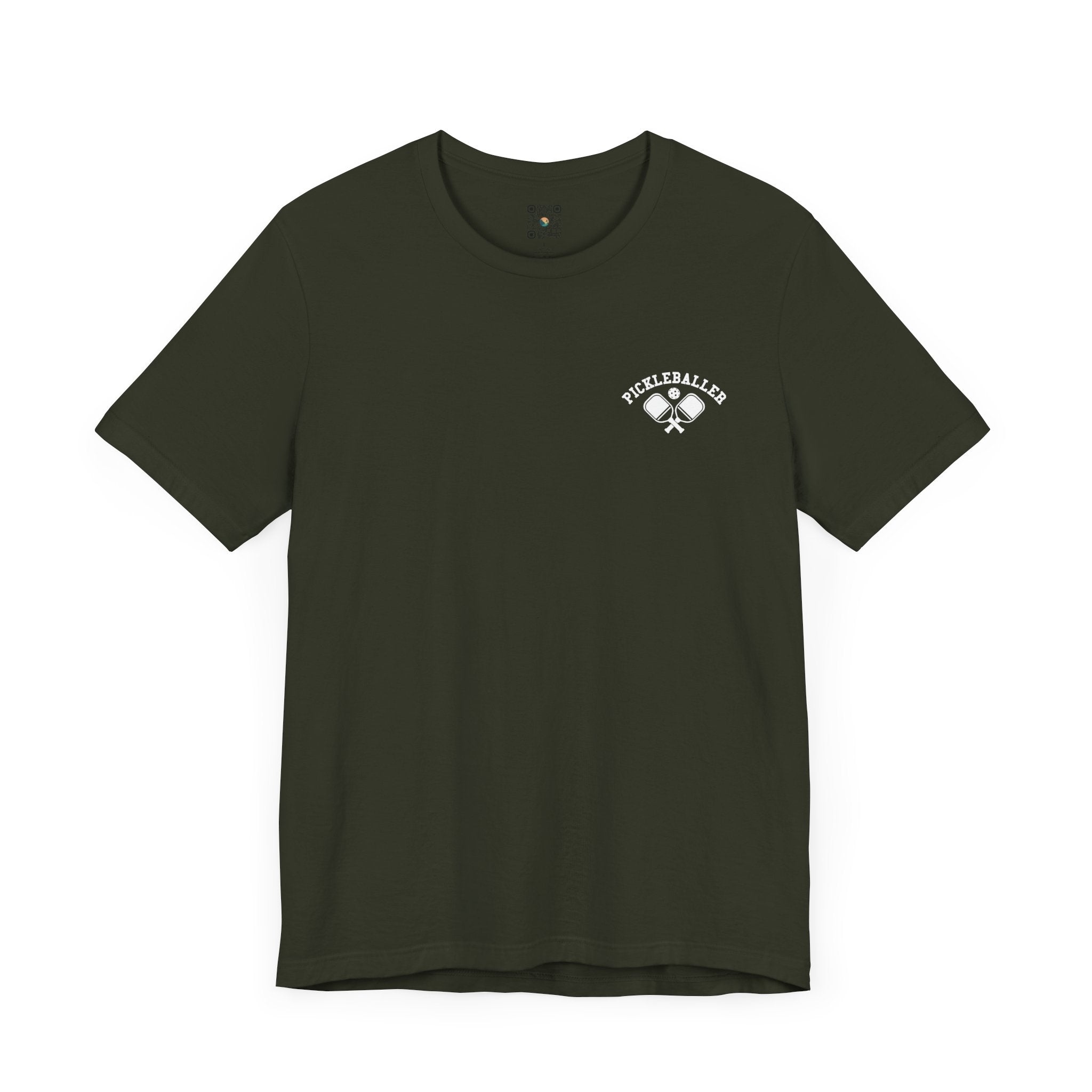 Pickleball T-Shirt - Pickleballer with Paddles, in White