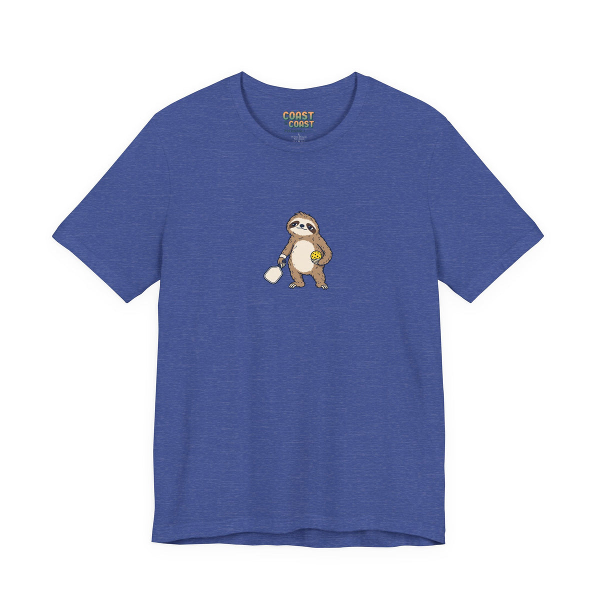Sloth pickleball t-shirt in Heather True Royal