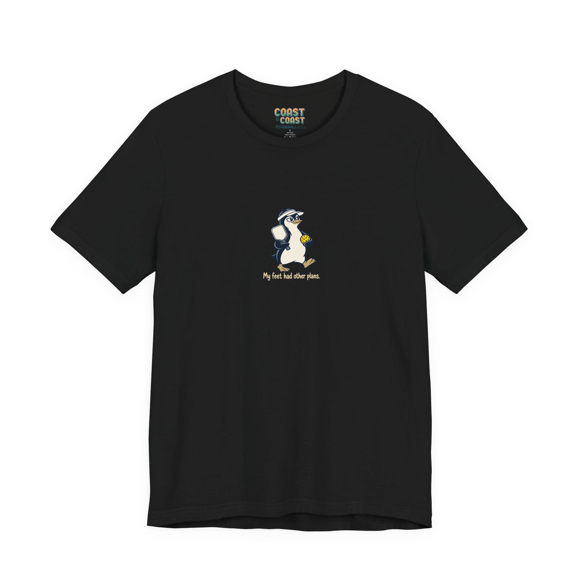 Penguin pickleball t-shirt in Black