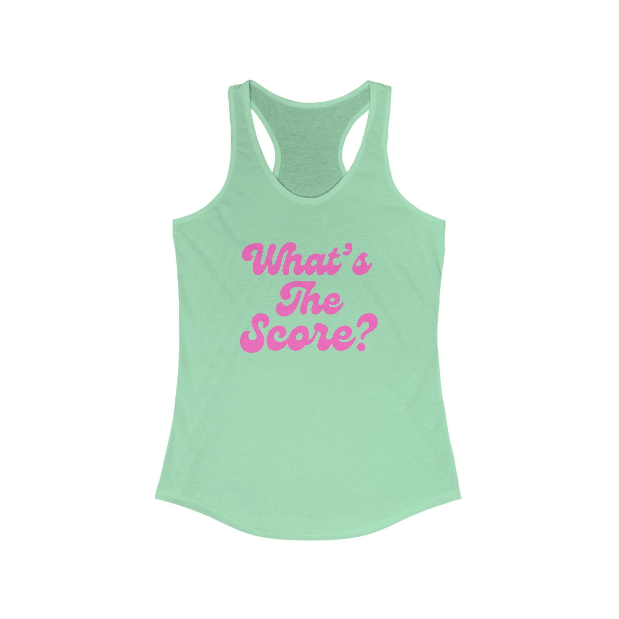 Women's Racerback Slim Fit Pickleball Tank | What's the Score? | Pink Wednesdays Collection