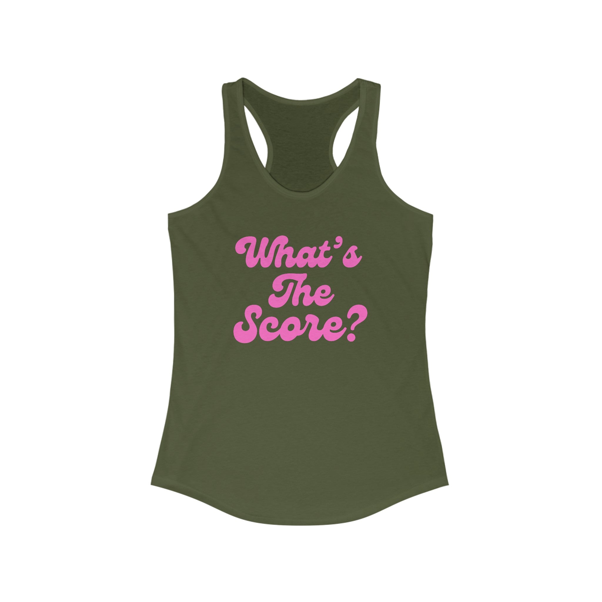 Women's Racerback Slim Fit Pickleball Tank | What's the Score? | Pink Wednesdays Collection