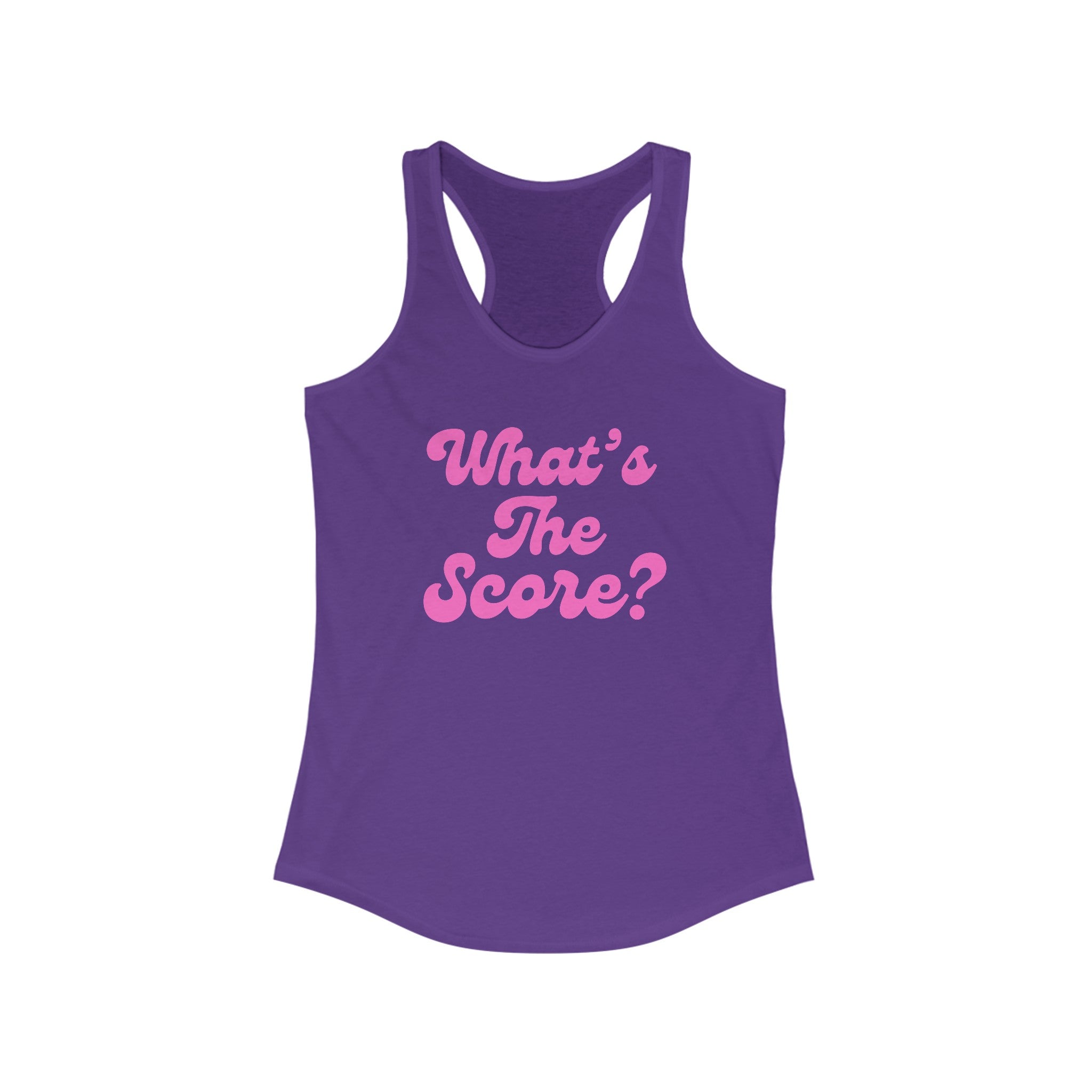 Women's Racerback Slim Fit Pickleball Tank | What's the Score? | Pink Wednesdays Collection