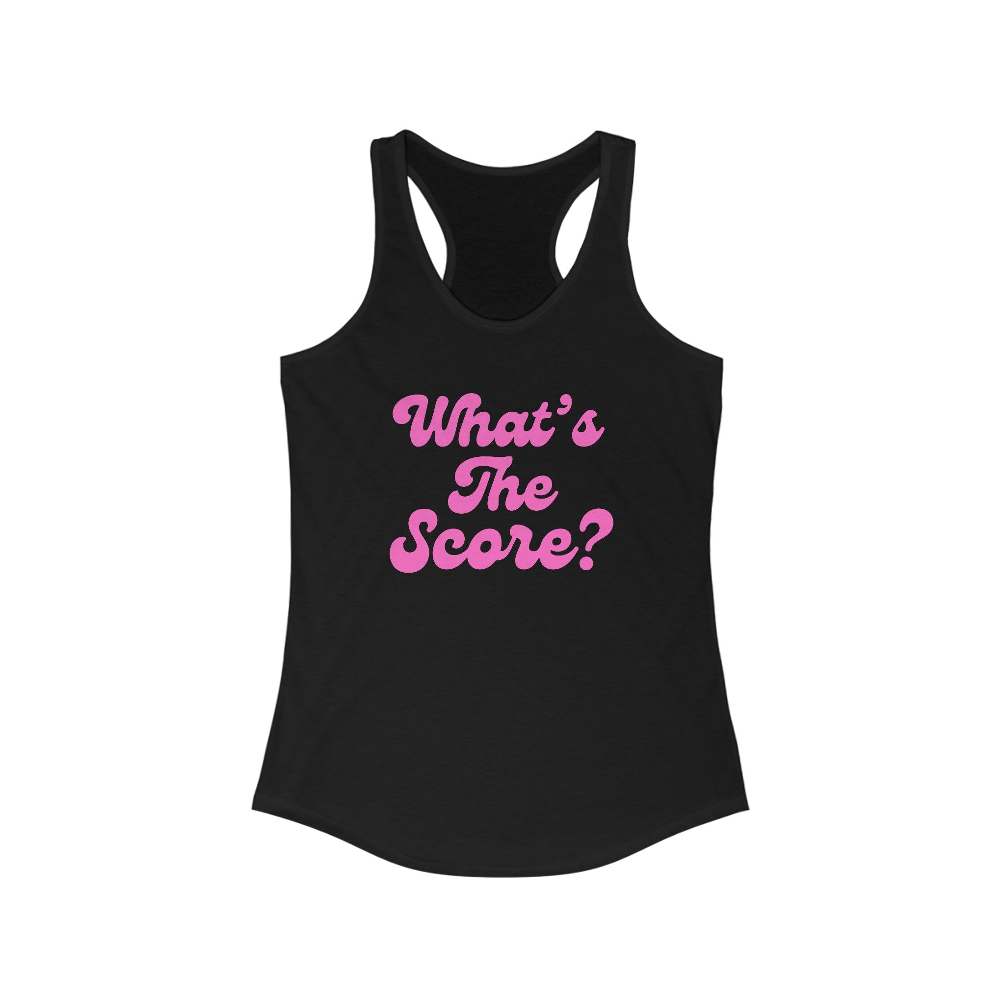 Women's Racerback Slim Fit Pickleball Tank | What's the Score? | Pink Wednesdays Collection