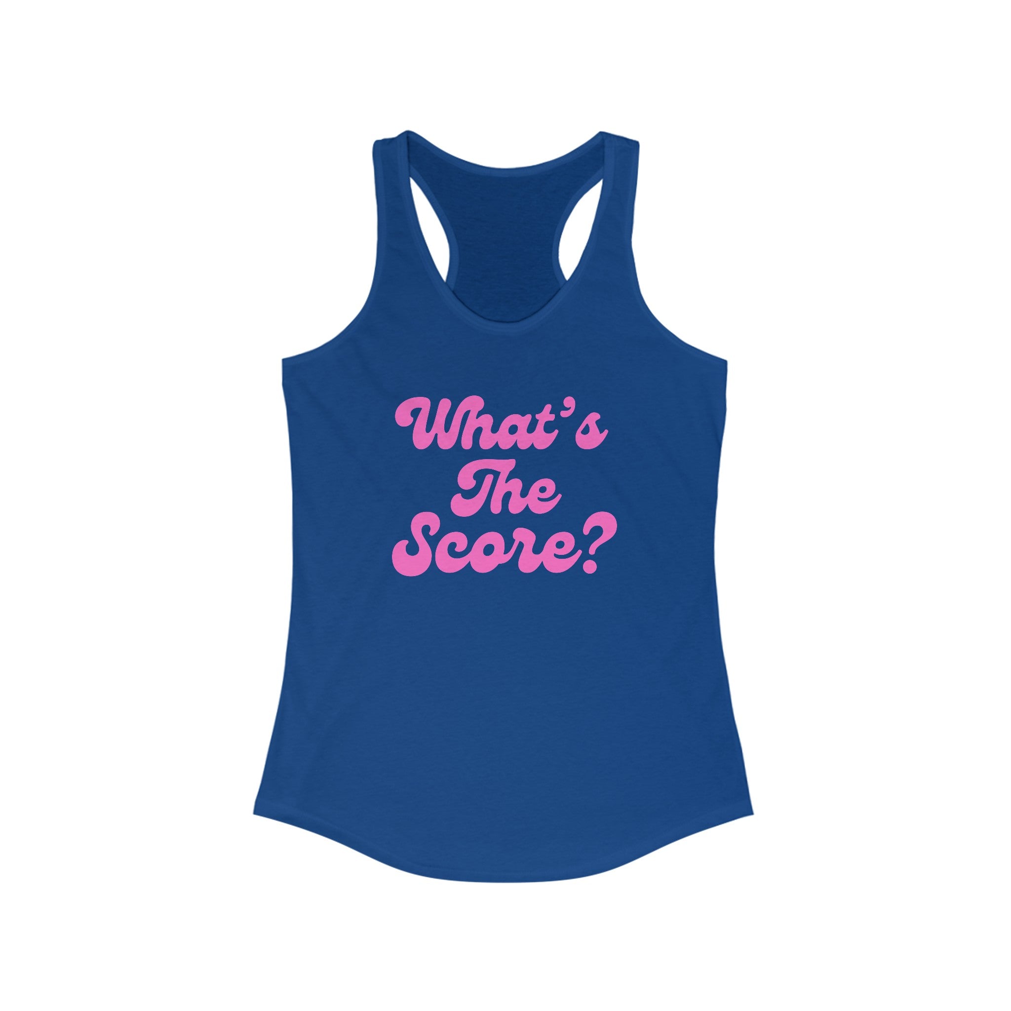 Women's Racerback Slim Fit Pickleball Tank | What's the Score? | Pink Wednesdays Collection