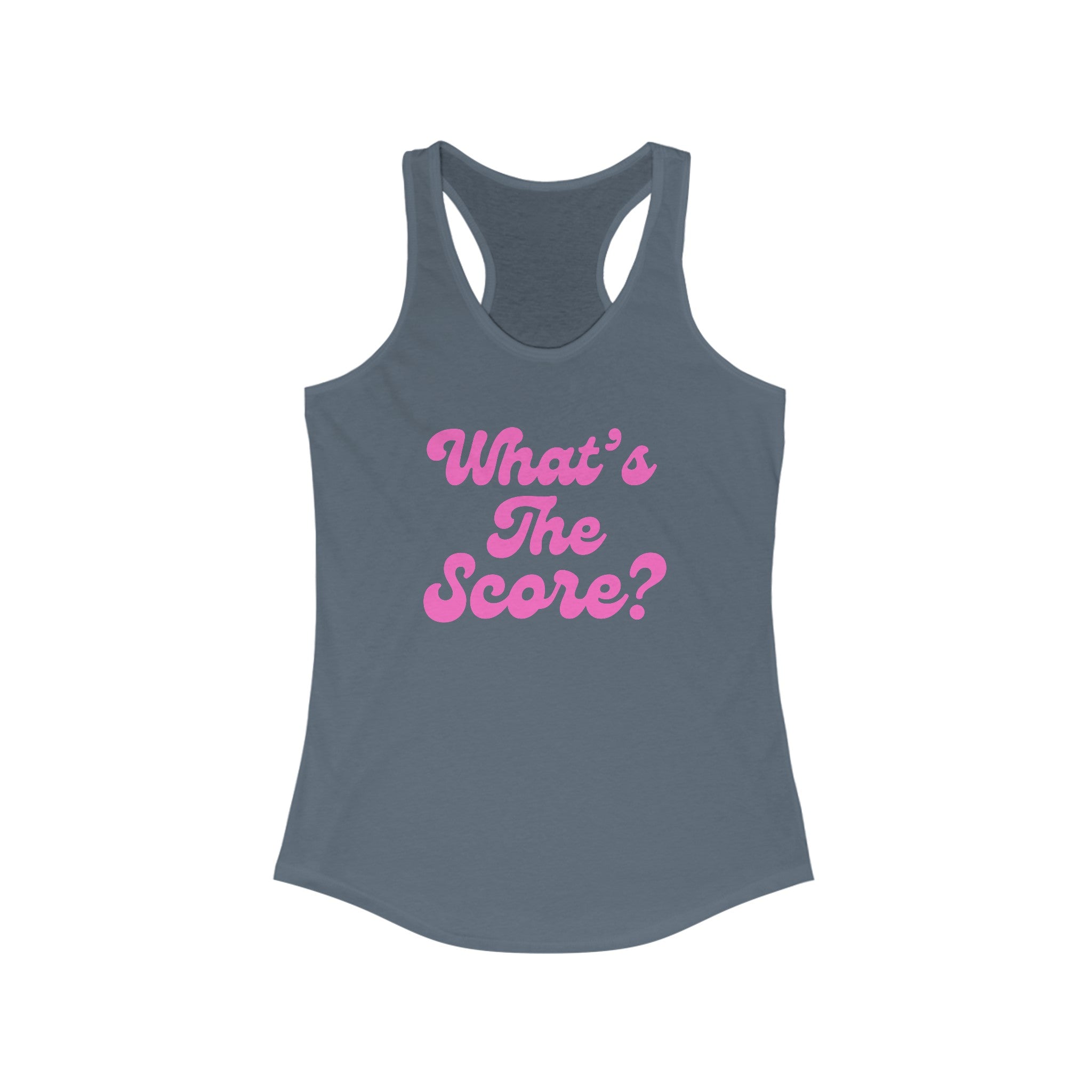 Women's Racerback Slim Fit Pickleball Tank | What's the Score? | Pink Wednesdays Collection