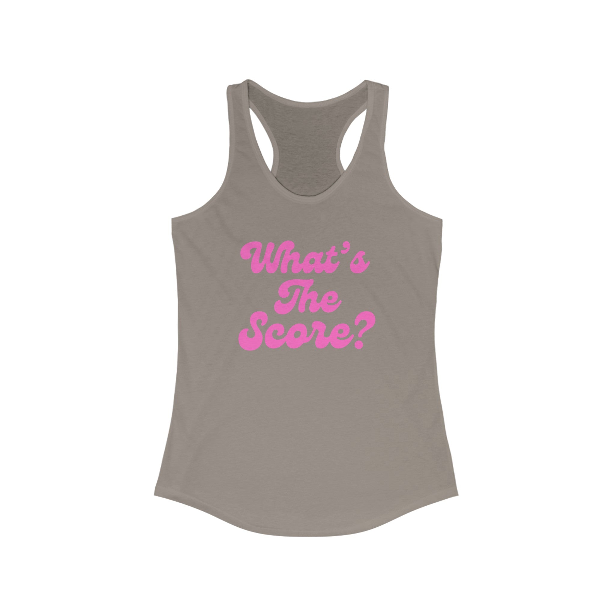 Women's Racerback Slim Fit Pickleball Tank | What's the Score? | Pink Wednesdays Collection