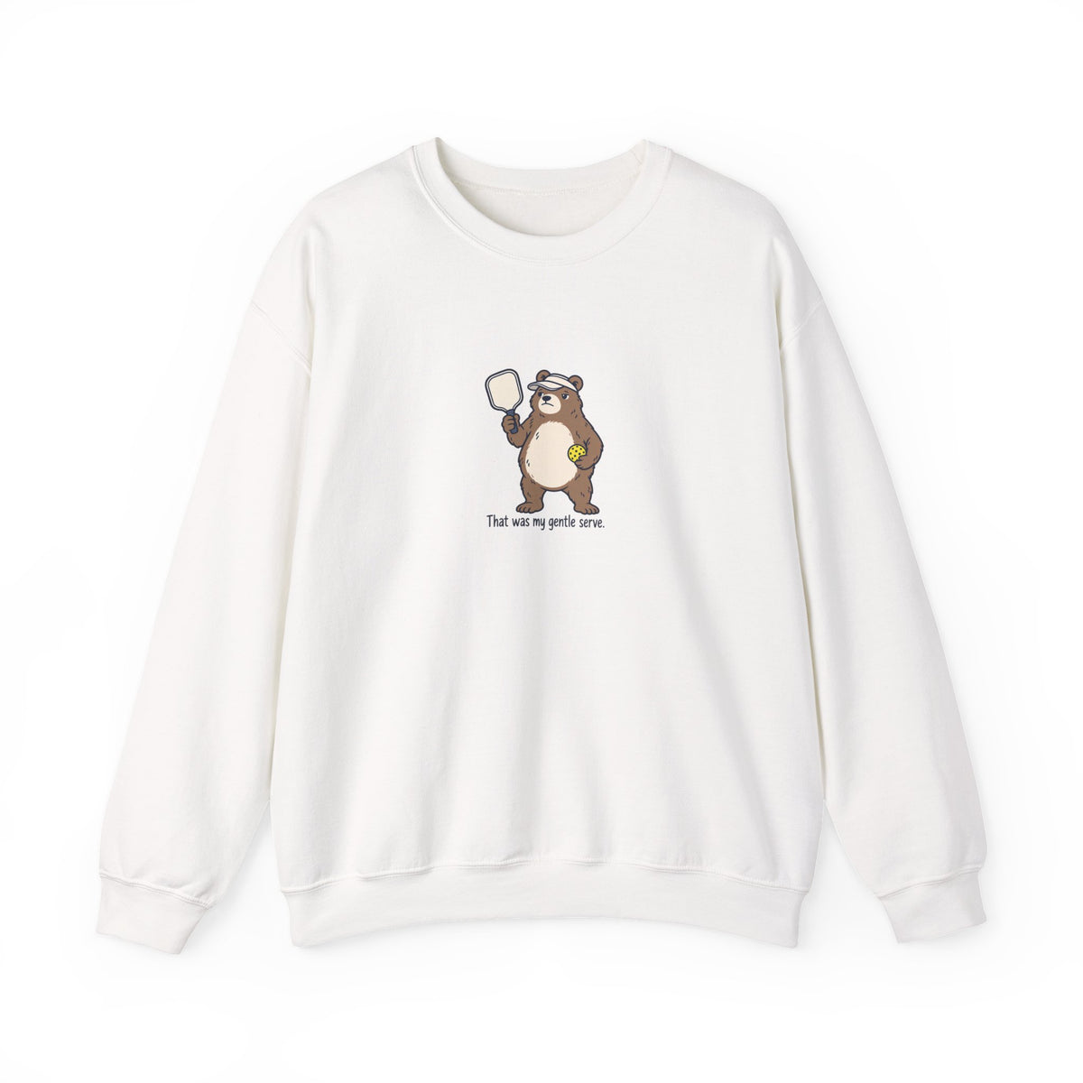 Bear pickleball crewneck sweatshirt in White