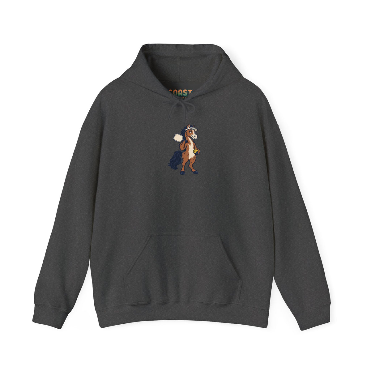 Horse pickleball hoodie in Dark Heather