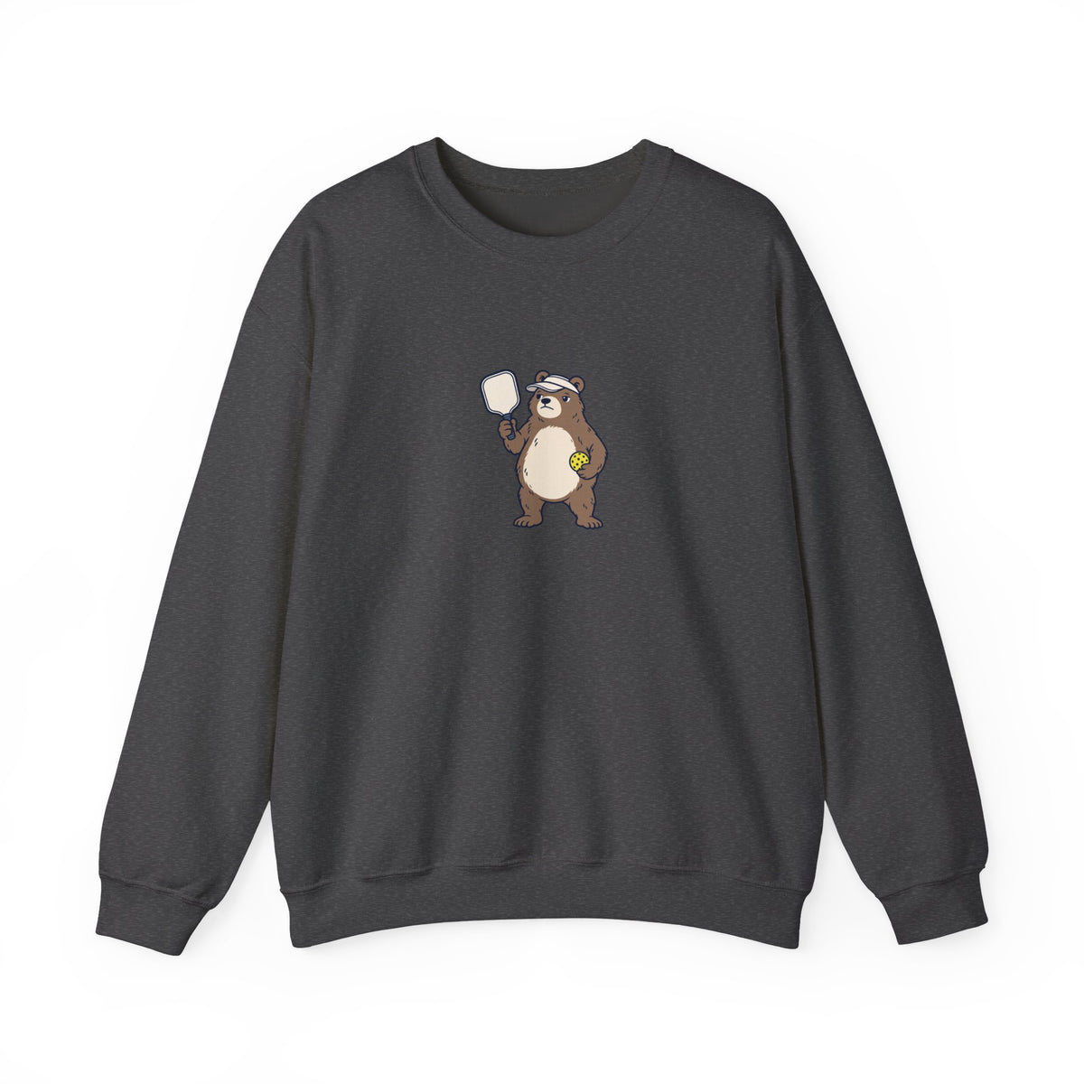 Bear pickleball crewneck sweatshirt in Dark Heather