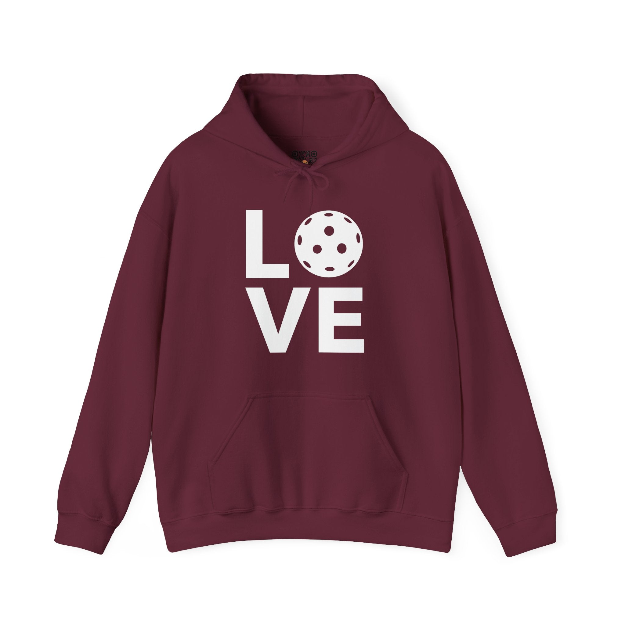 Pickleball Hoodie - LOVE Pickleball with a White Pickleball