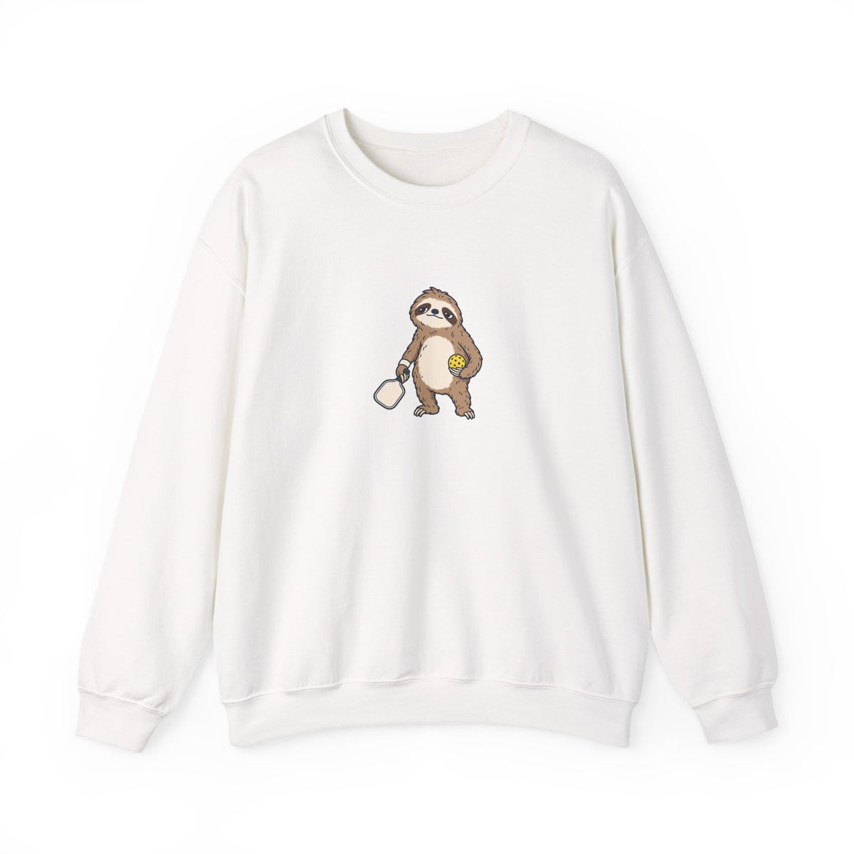 Sloth Pickleball Crewneck Sweatshirt - Saving Energy for Game Point