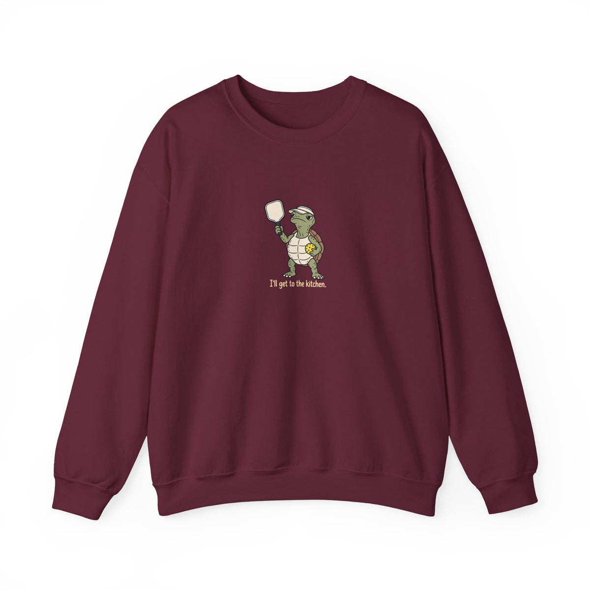 Turtle pickleball crewneck sweatshirt in Maroon