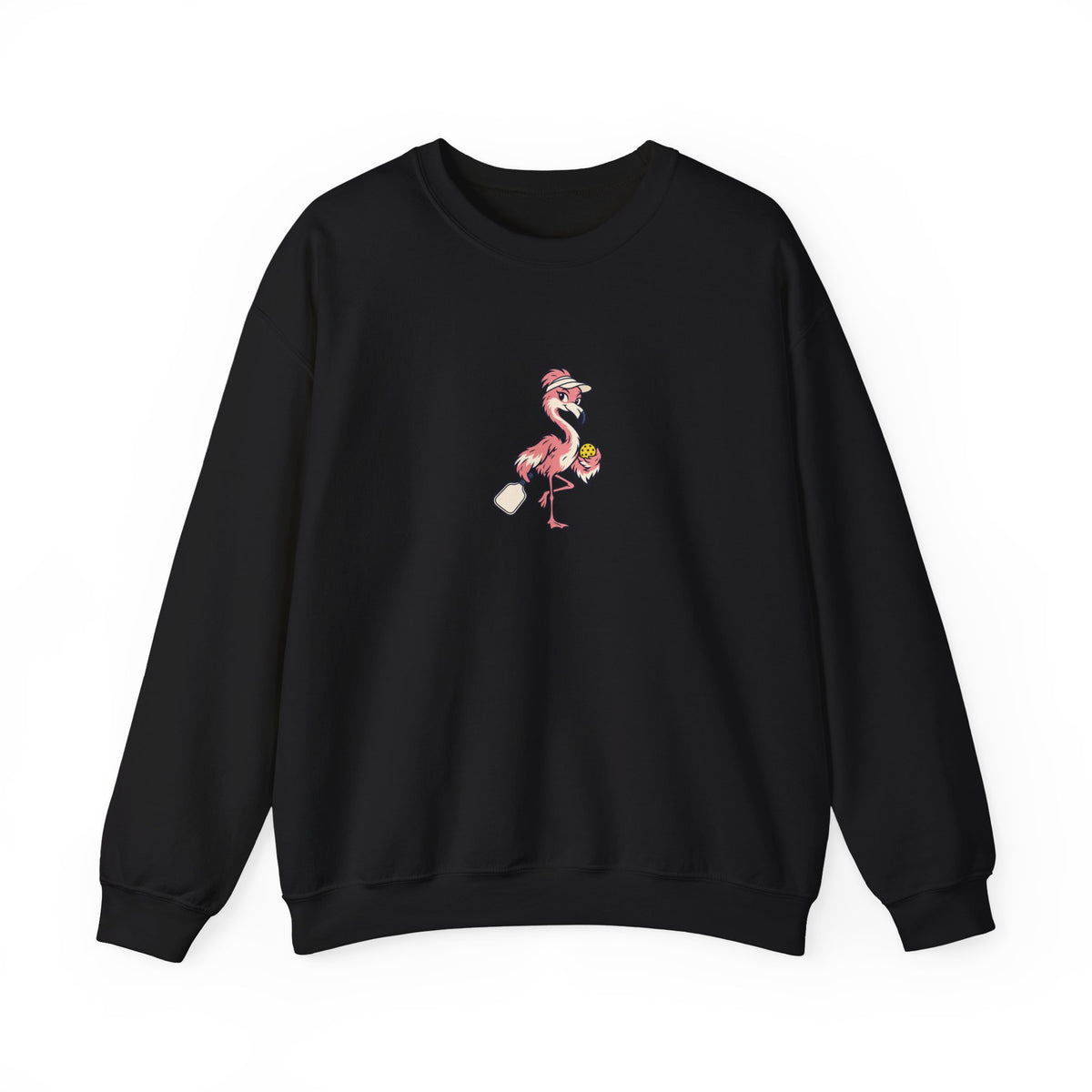 Flamingo Pickleball Crewneck Sweatshirt - Poised Until the Pop-Up