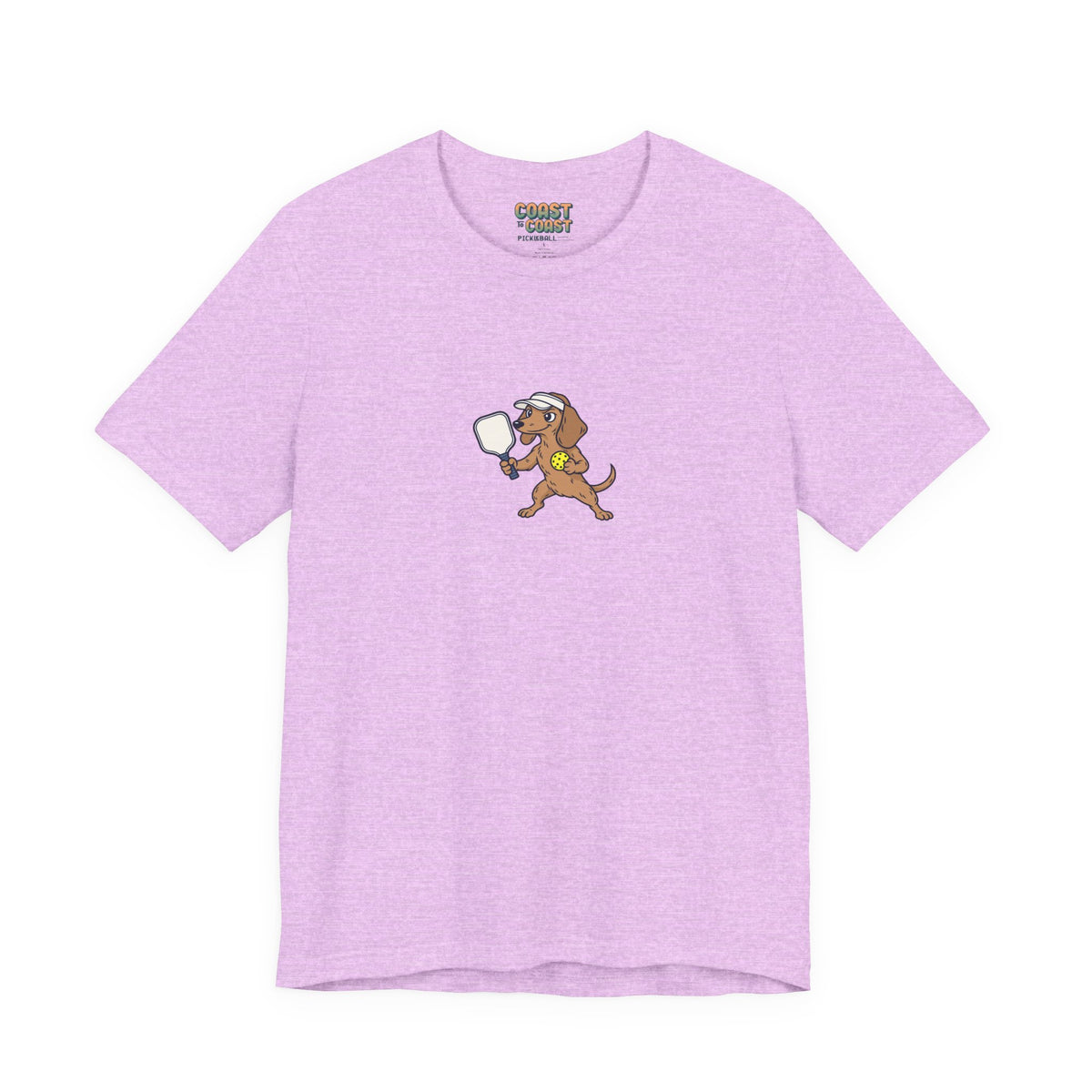 Dachshund pickleball t-shirt in Heather Prism Lilac