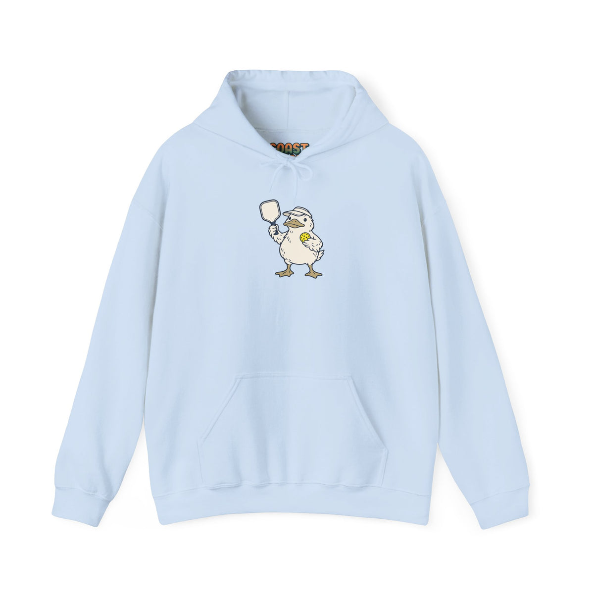 Duck pickleball hoodie in Light Blue, Calm on Top, Paddling Hard Below