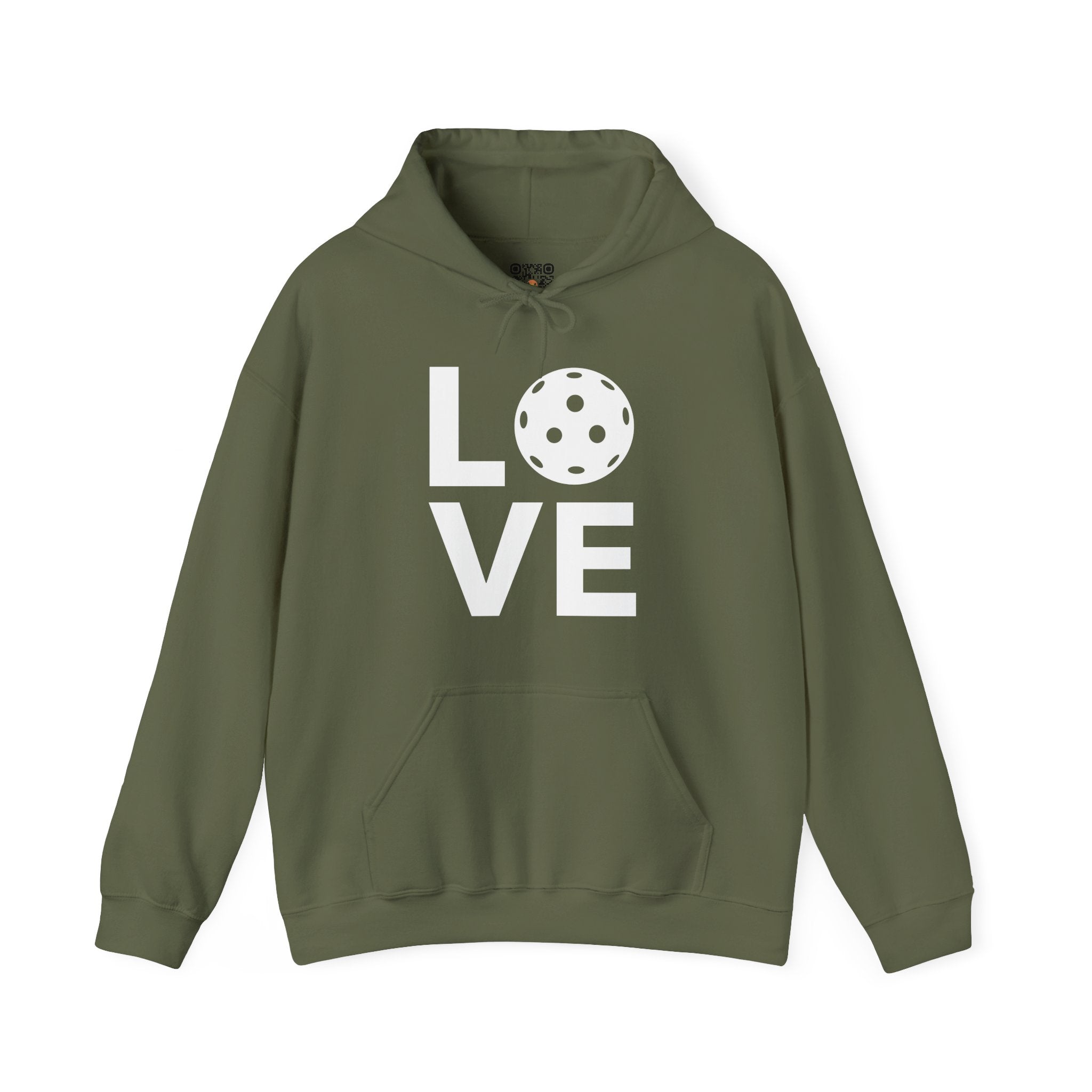 Pickleball Hoodie - LOVE Pickleball with a White Pickleball