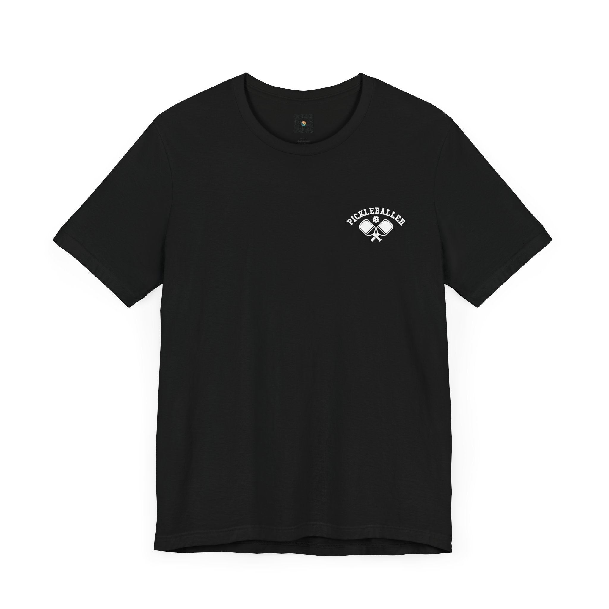 Pickleball T-Shirt - Pickleballer with Paddles, in White