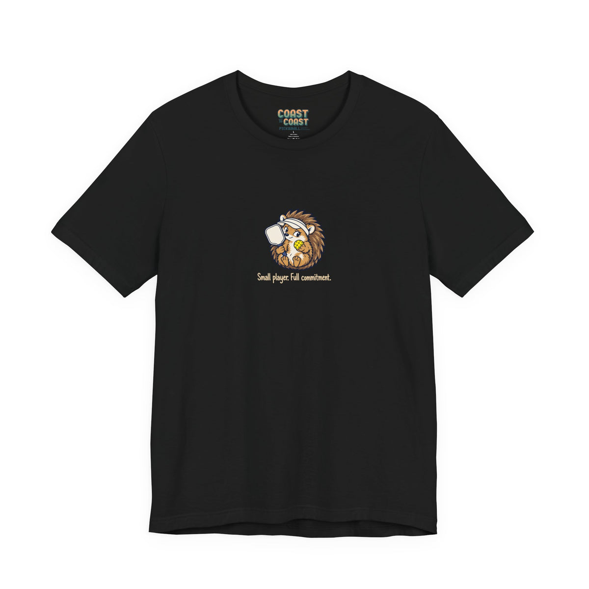 Hedgehog pickleball t-shirt in Black
