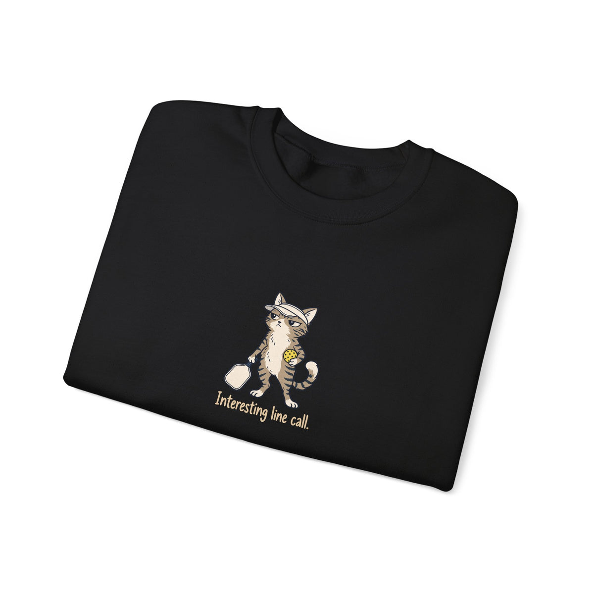 Cat pickleball crewneck sweatshirt, Interesting Line Call
