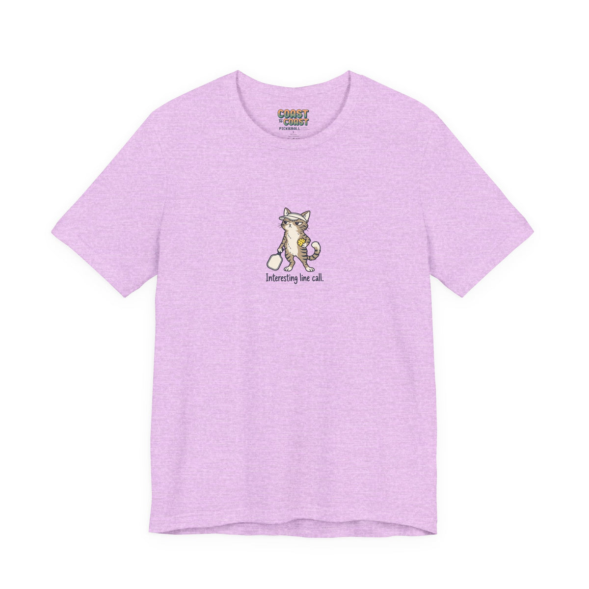 Cat pickleball t-shirt in Heather Prism Lilac