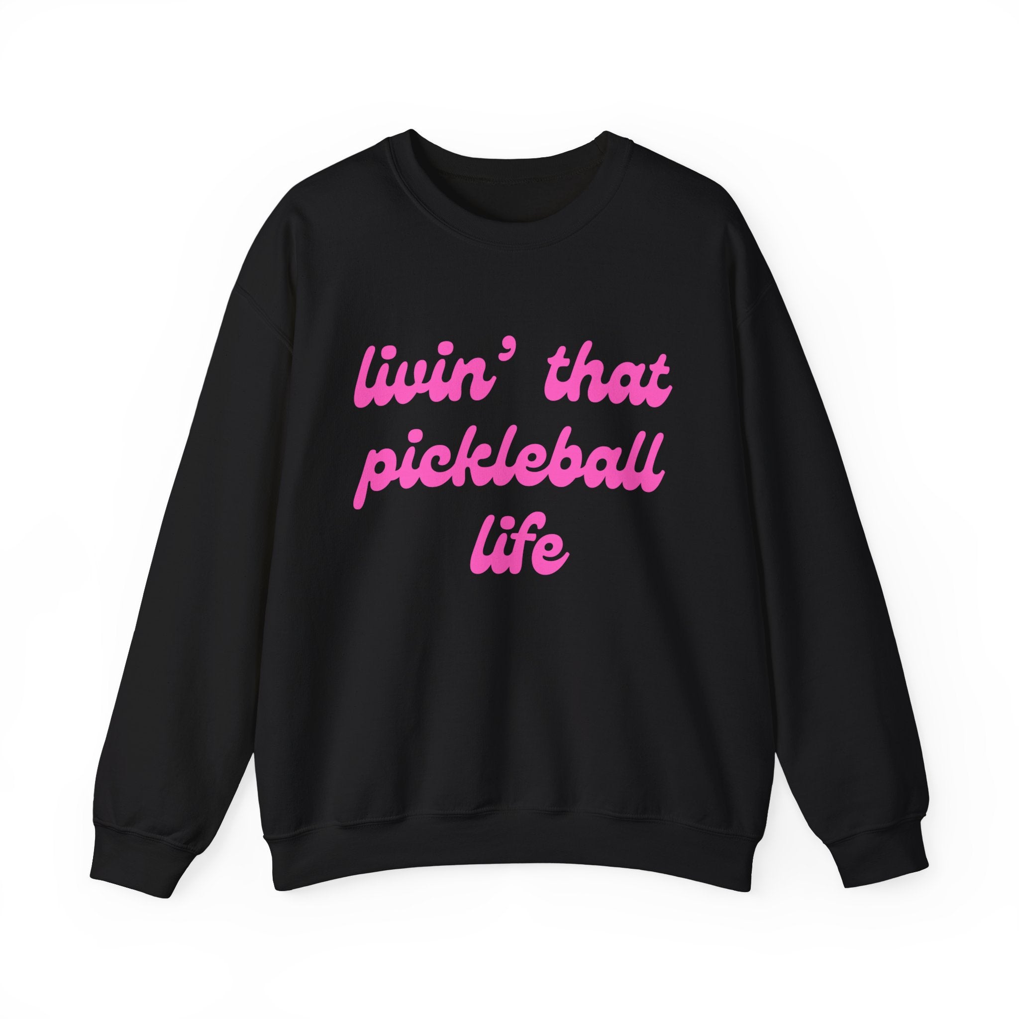 Heavy Blend Crewneck Sweatshirt | Livin' That Pickleball Life | Pink Wednesdays Collection