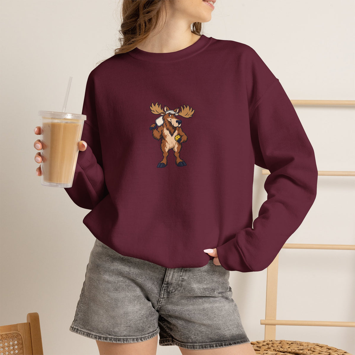 Moose pickleball crewneck sweatshirt, Moose Be Game Day