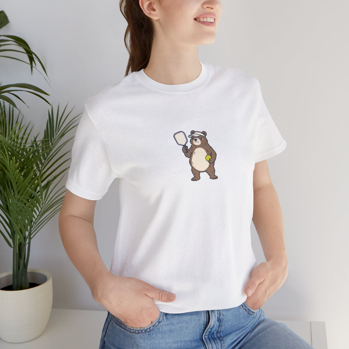 Bear pickleball t-shirt, Bear With Me, I'm Serving