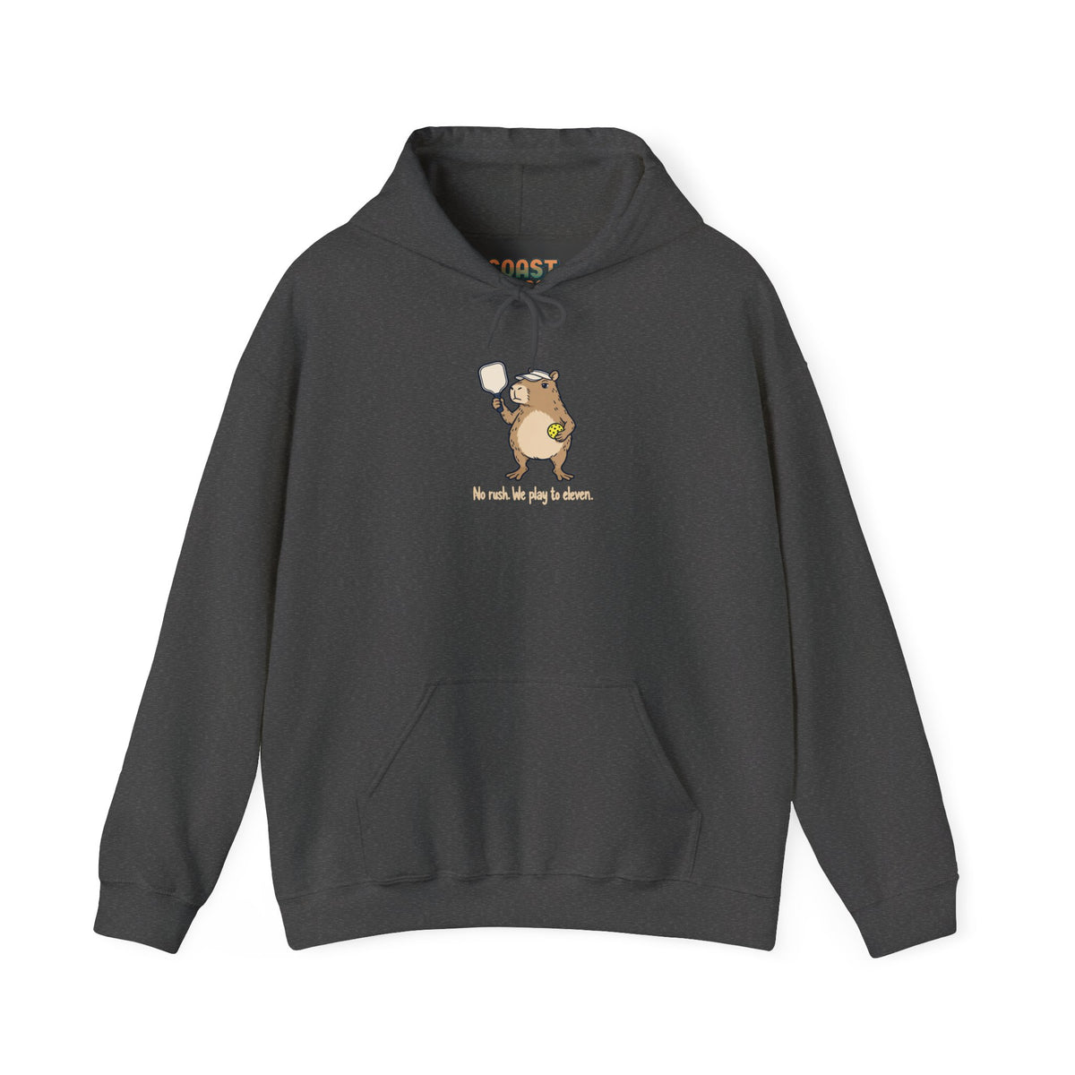 Capybara pickleball hoodie in Dark Heather