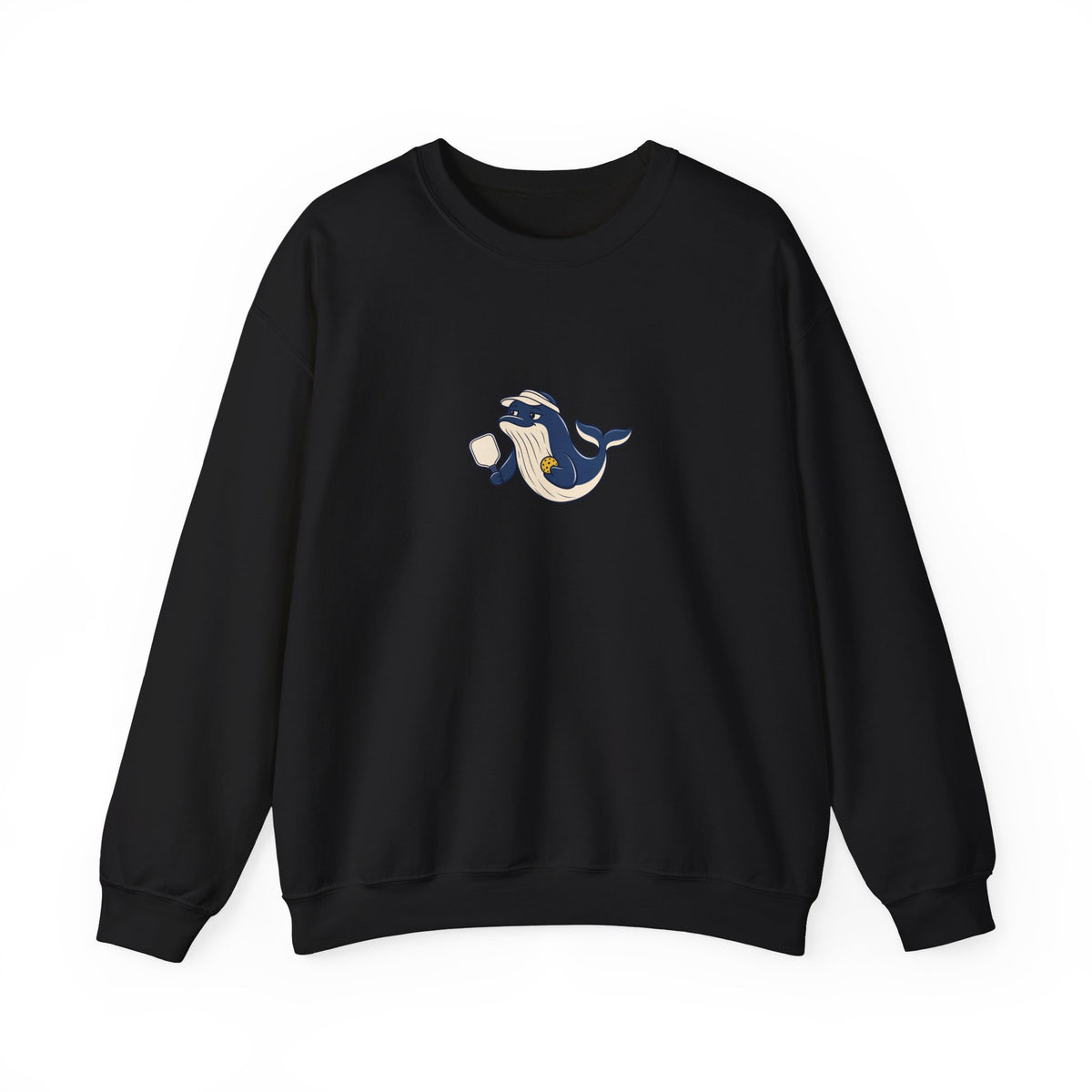 Whale pickleball crewneck sweatshirt in Black