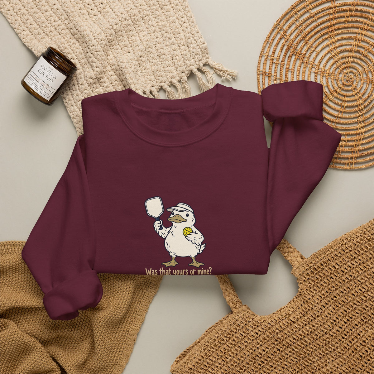 Duck pickleball crewneck sweatshirt, Was That Yours or Mine