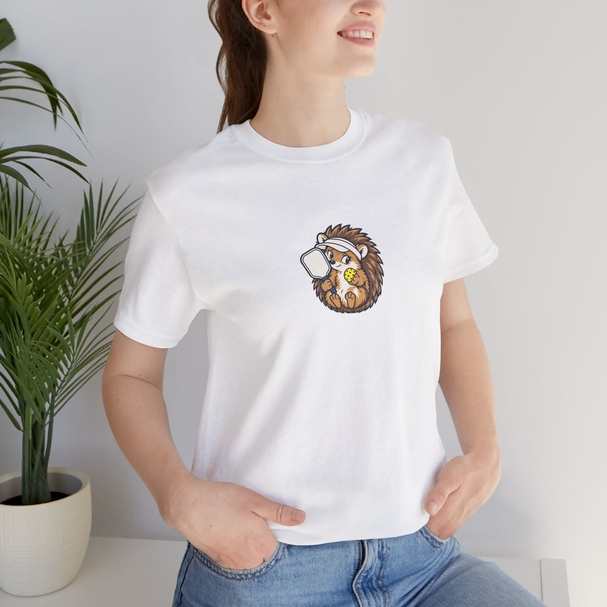 Hedgehog pickleball t-shirt, Small Player, Full Commitment