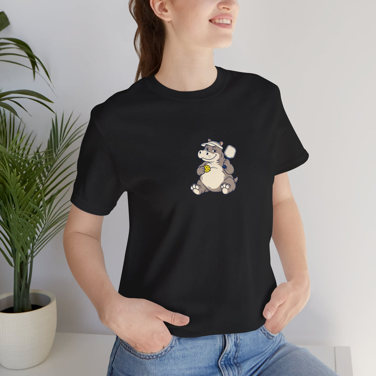Hippo pickleball t-shirt, Big Energy at the Net