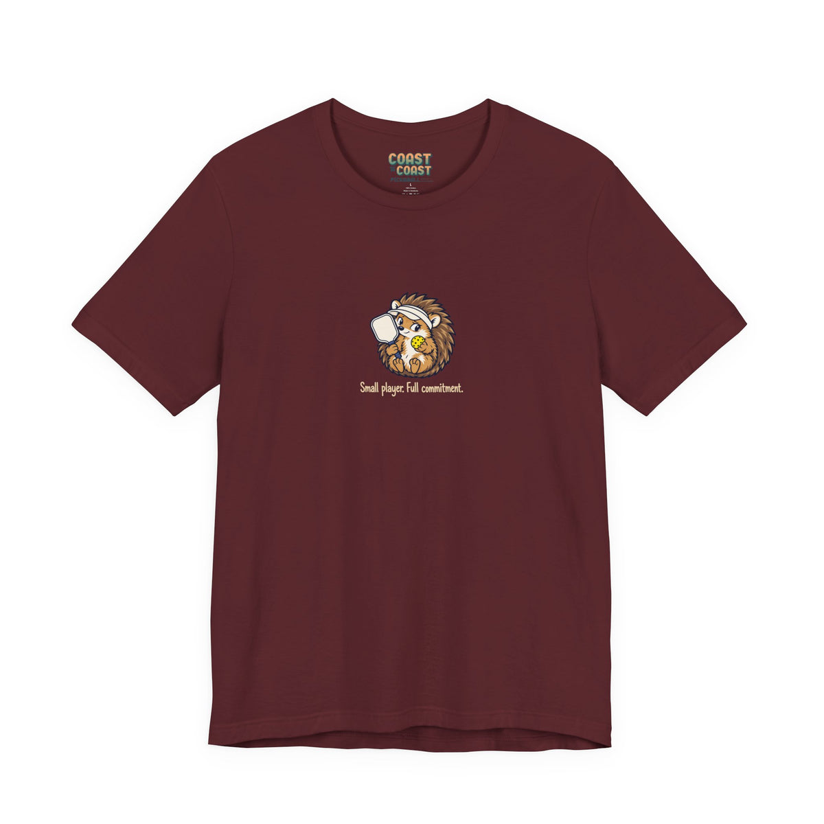 Hedgehog pickleball t-shirt in Maroon
