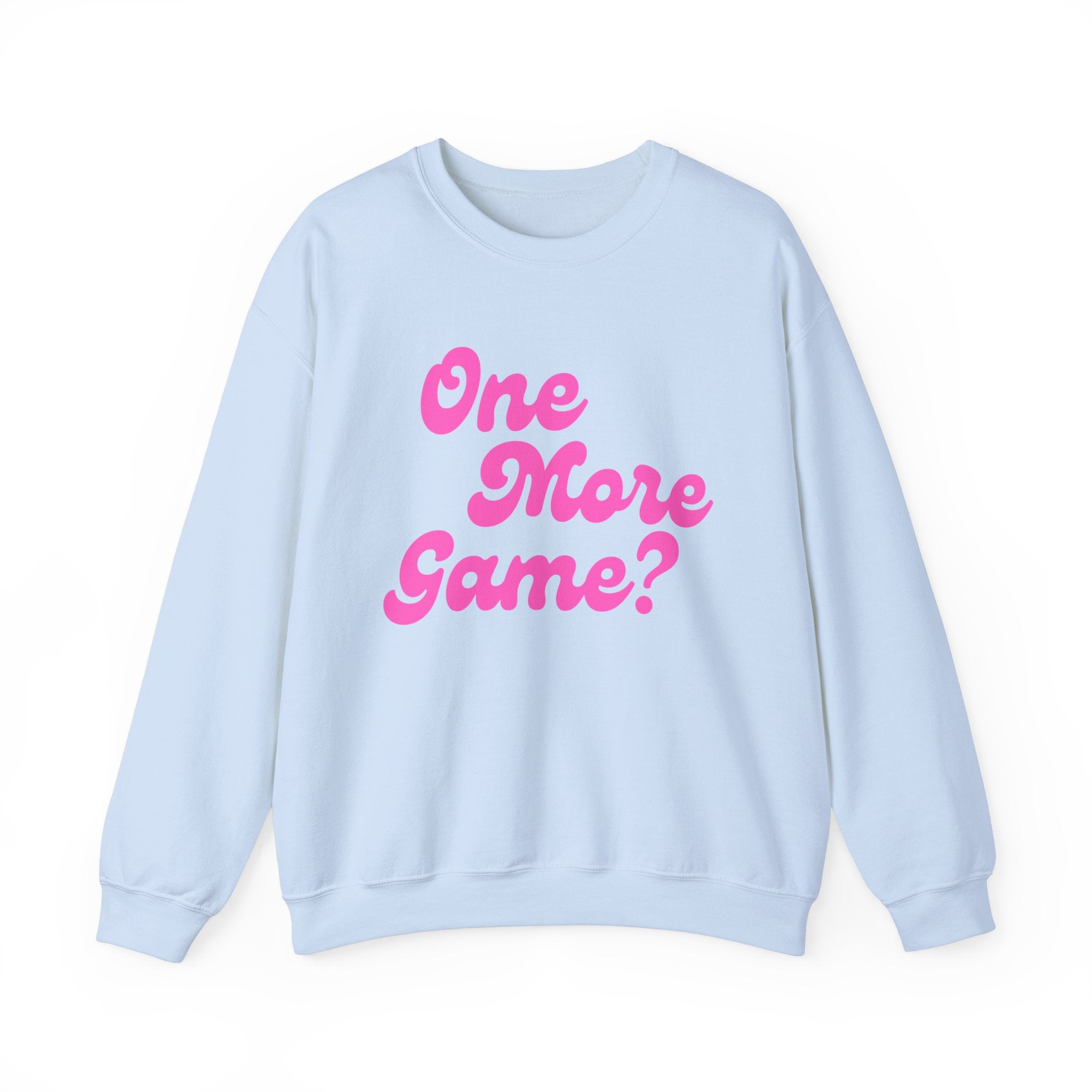 Heavy Blend Crewneck Sweatshirt | One More Game? | Pink Wednesdays Collection