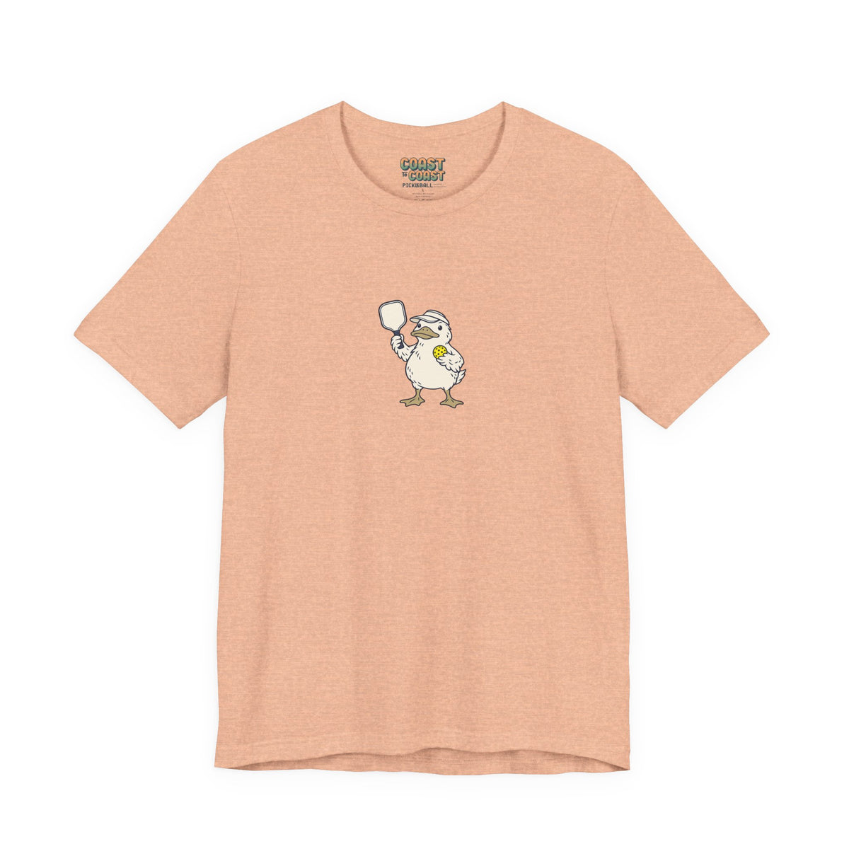 Duck pickleball t-shirt in Heather Peach