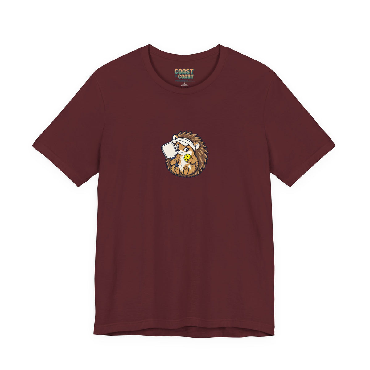 Hedgehog pickleball t-shirt in Maroon
