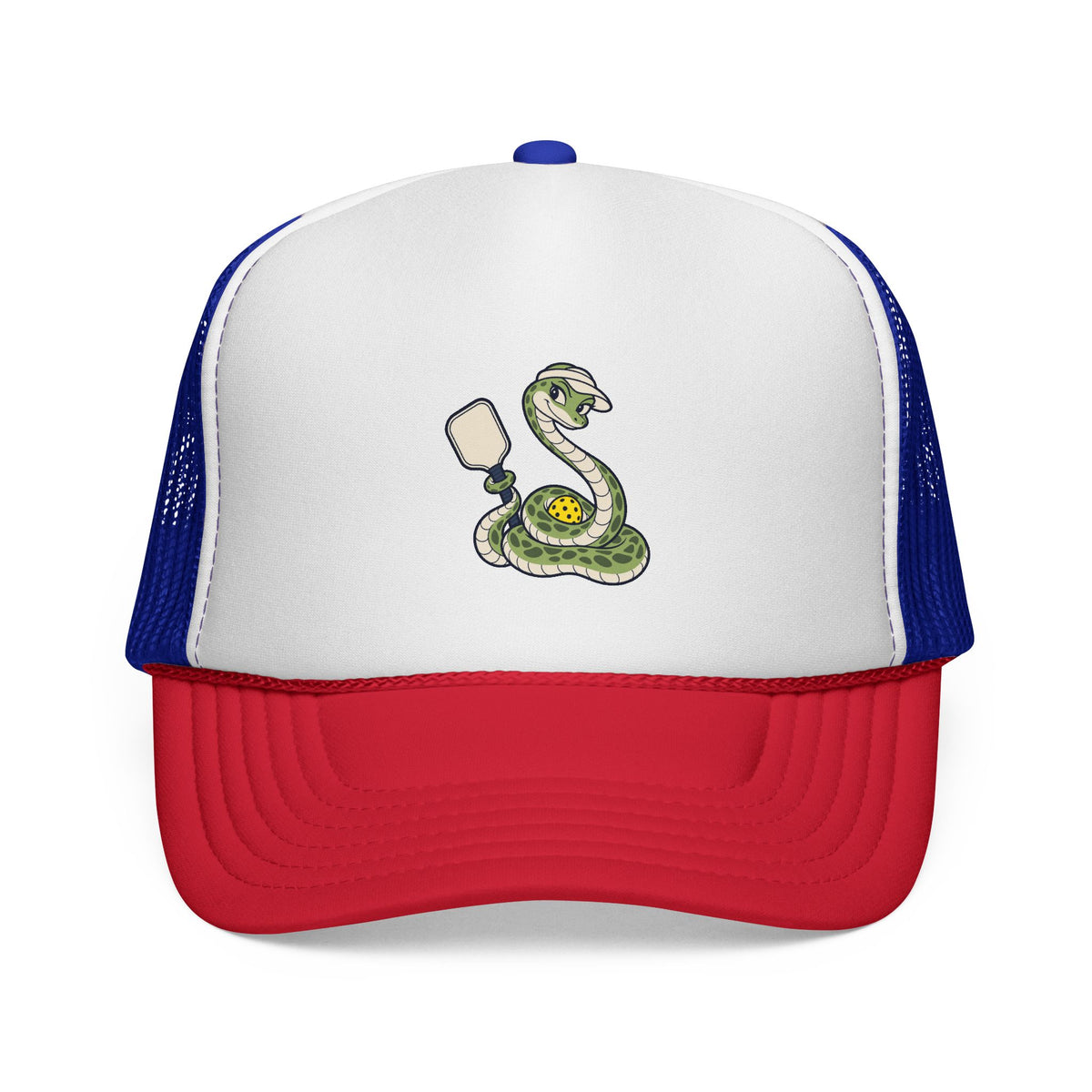 Pickleball snake trucker hat in Blue/Red