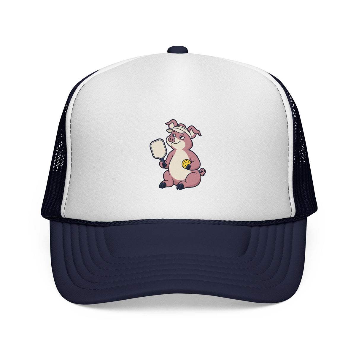 Pig pickleball trucker hat in Dark Navy