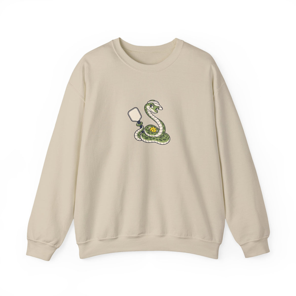 Snake pickleball crewneck sweatshirt in Sand