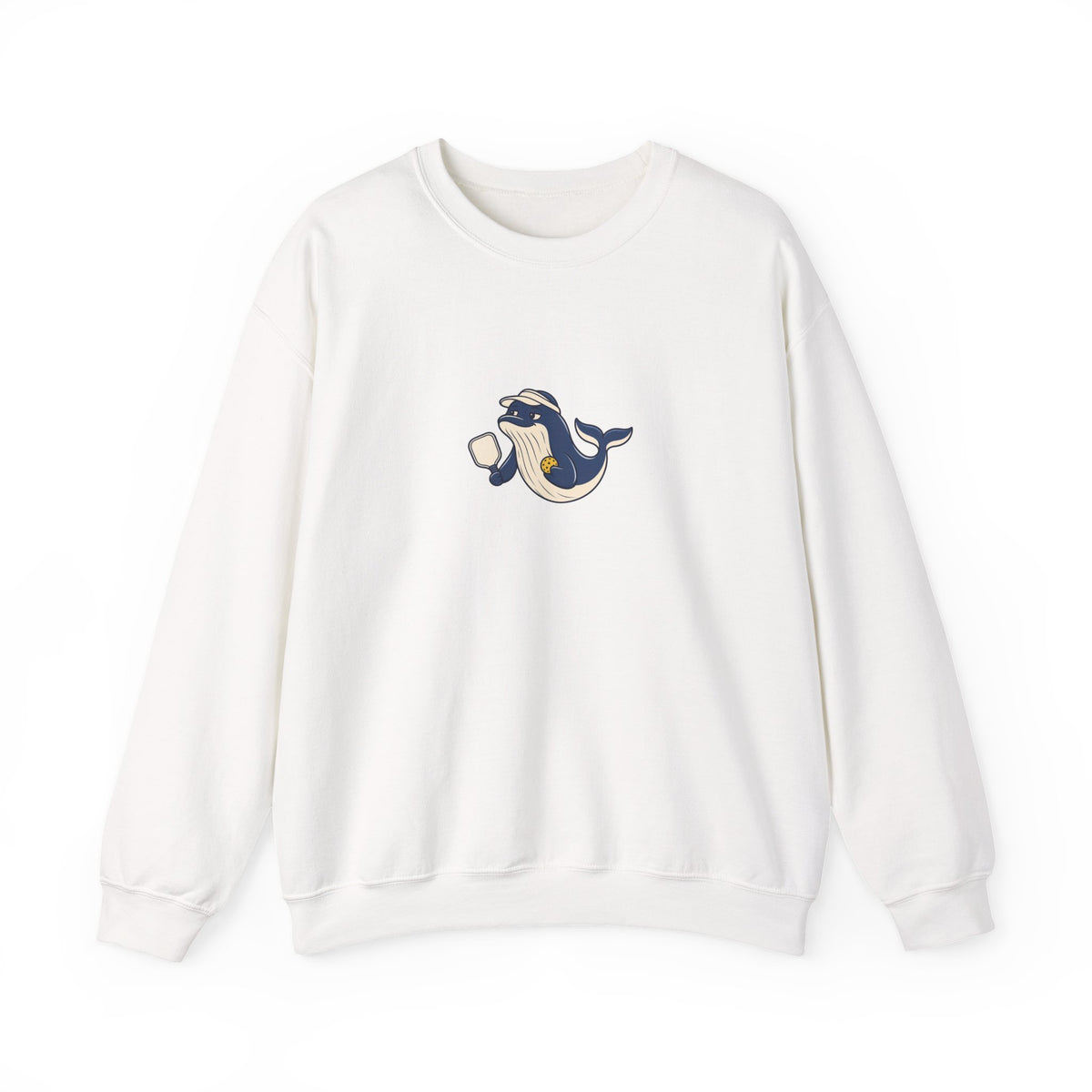 Whale pickleball crewneck sweatshirt in White