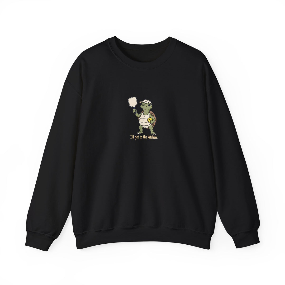 Turtle pickleball crewneck sweatshirt in Black