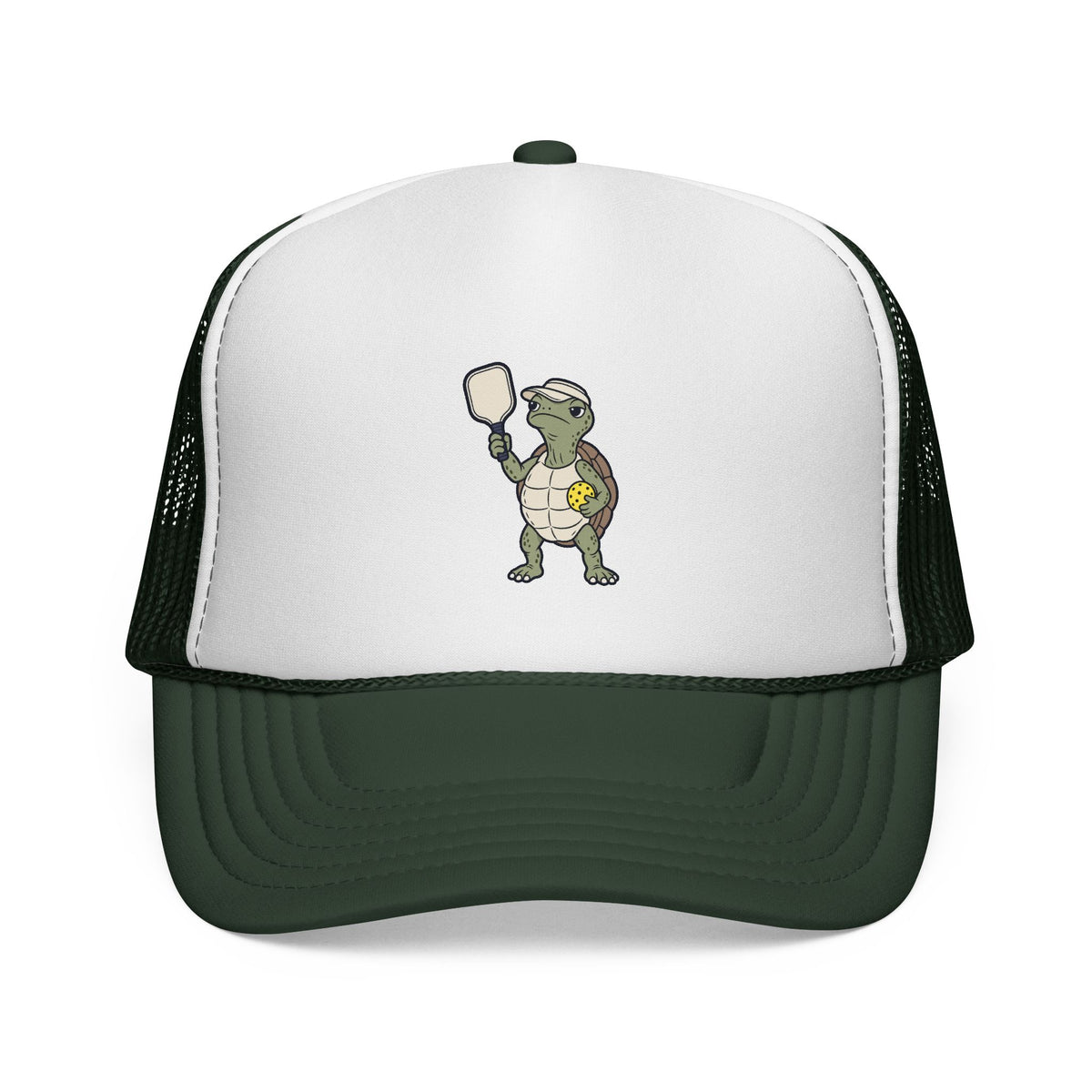 Pickleball turtle trucker hat in Dark Green, The Kitchen Can Wait