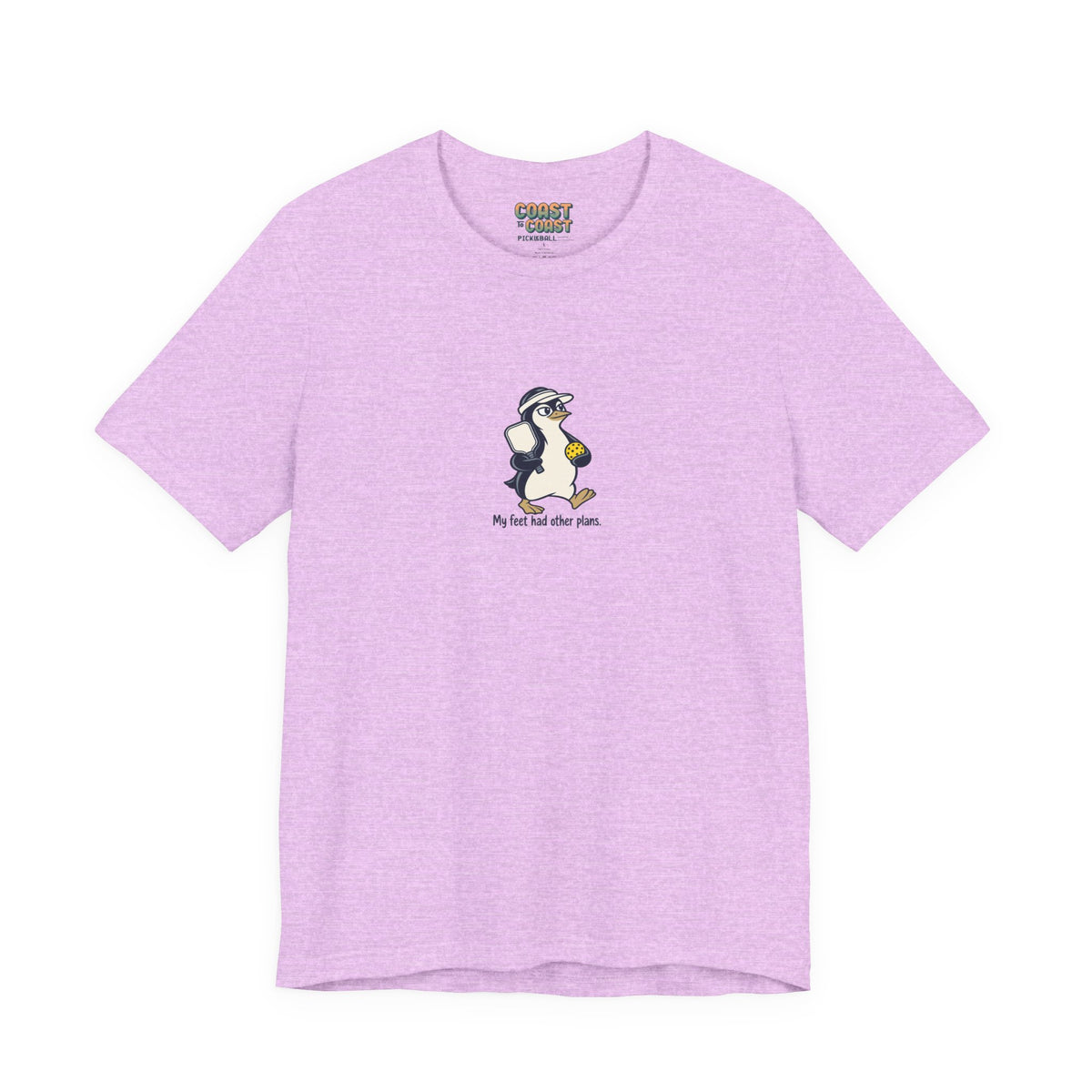 Penguin pickleball t-shirt in Heather Prism Lilac