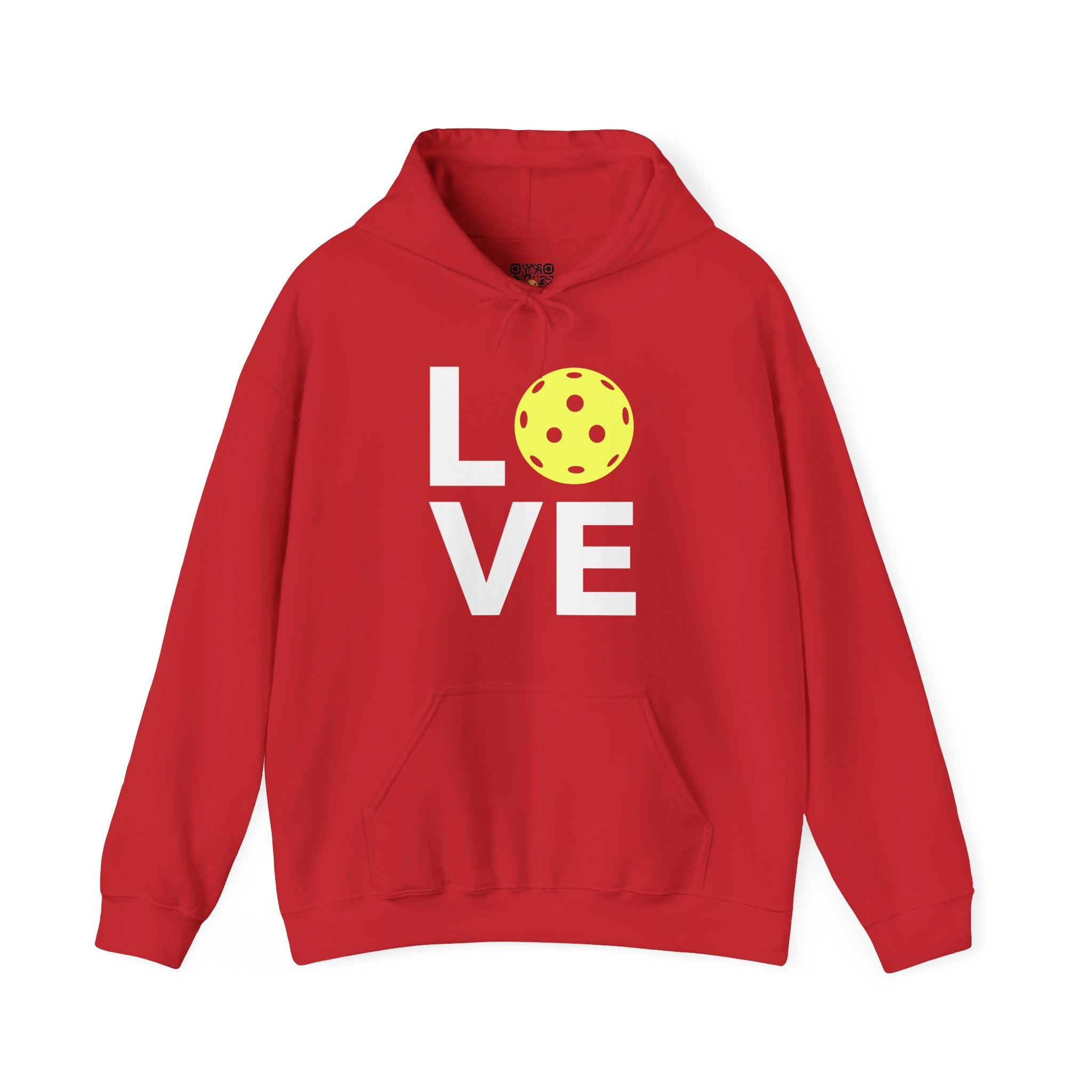 Pickleball Hoodie - LOVE Pickleball with a Yellow Pickleball