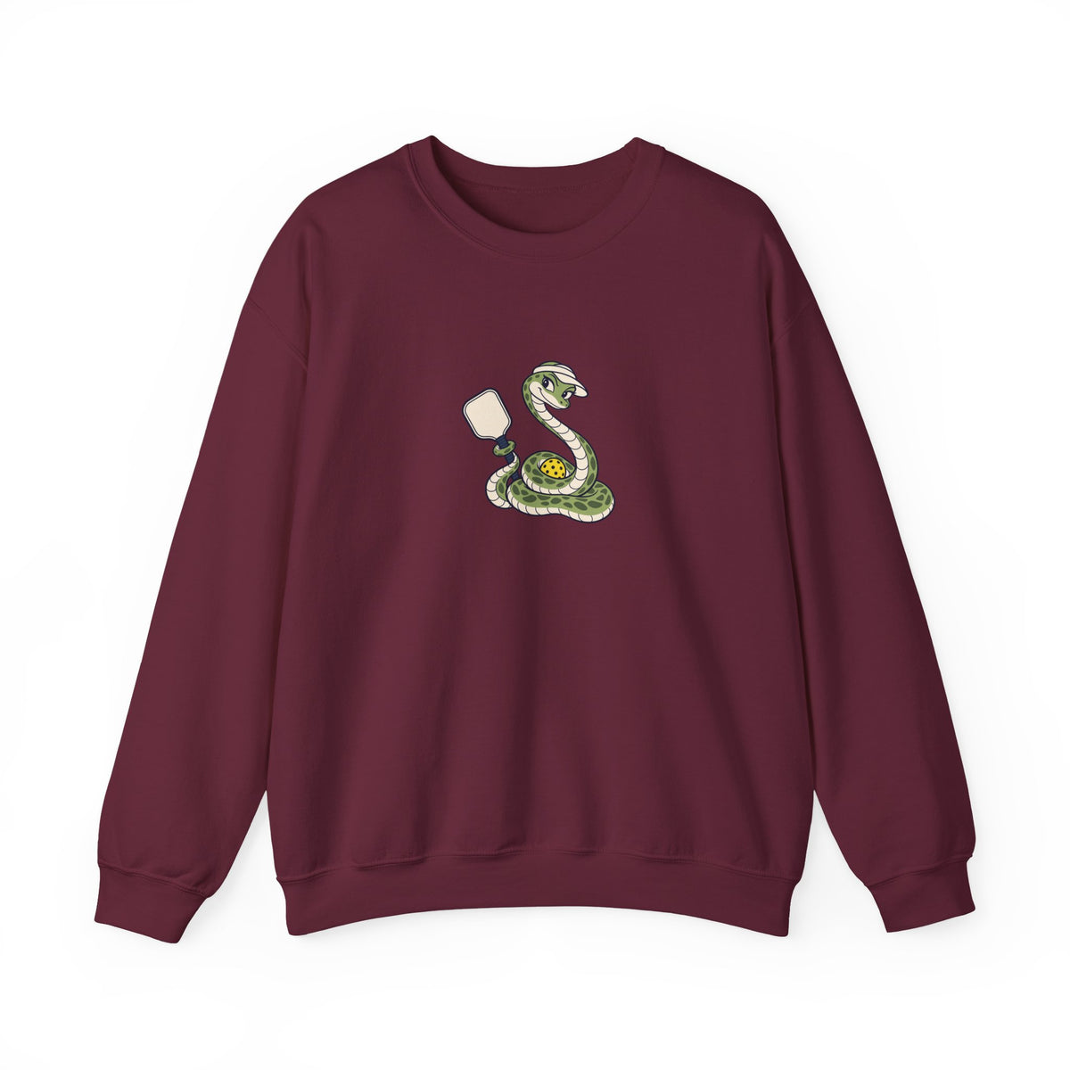 Snake pickleball crewneck sweatshirt in Maroon