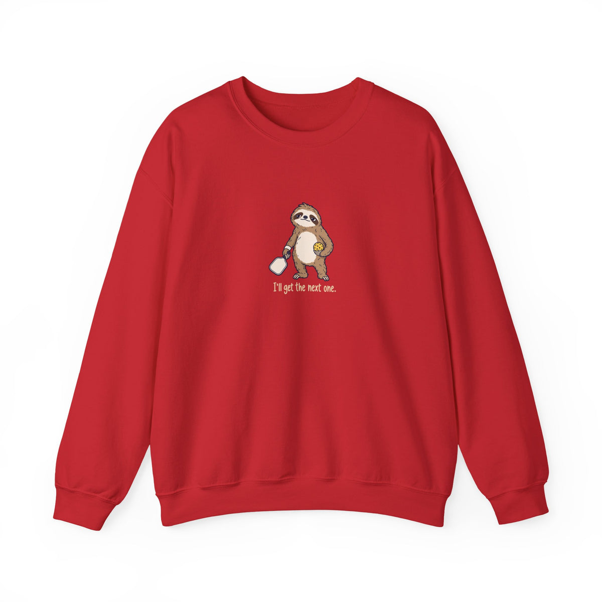 Sloth pickleball crewneck sweatshirt in Red