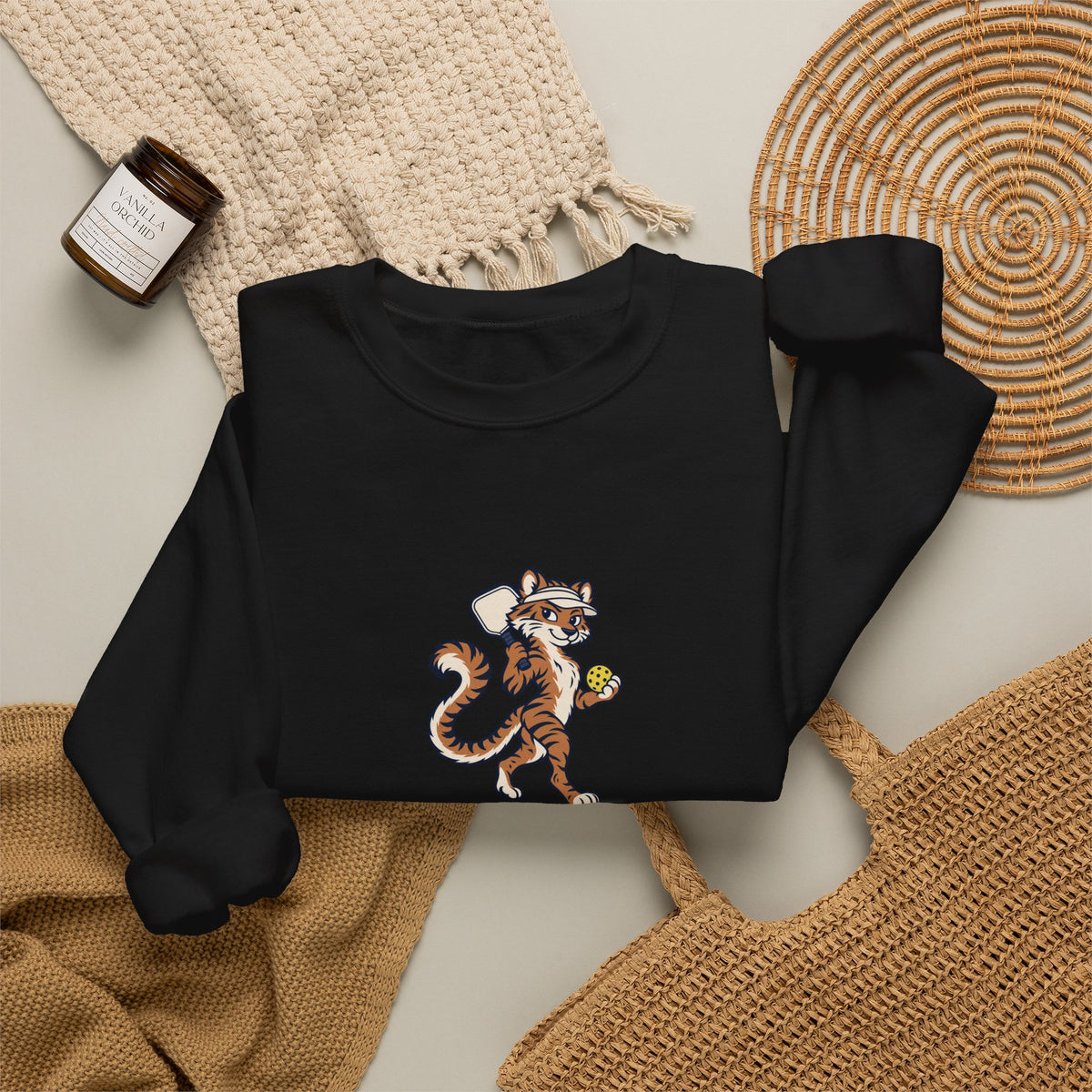 Tiger pickleball crewneck sweatshirt, Eye of the Tiger Dink