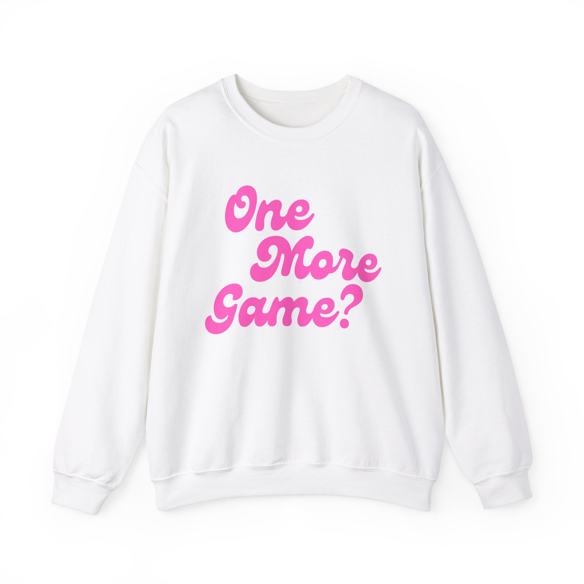 Heavy Blend Crewneck Sweatshirt | One More Game? | Pink Wednesdays Collection
